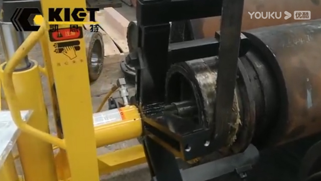 50吨自动升降式电动液压拔轮器用于钢厂轧辊轴承拆卸