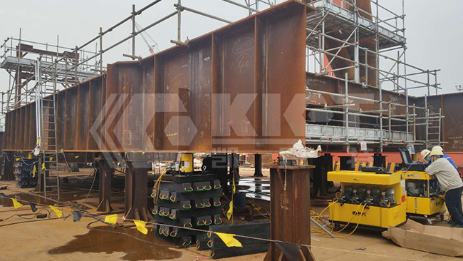 山东船厂模块分段分级顶升项目 钢结构顶升